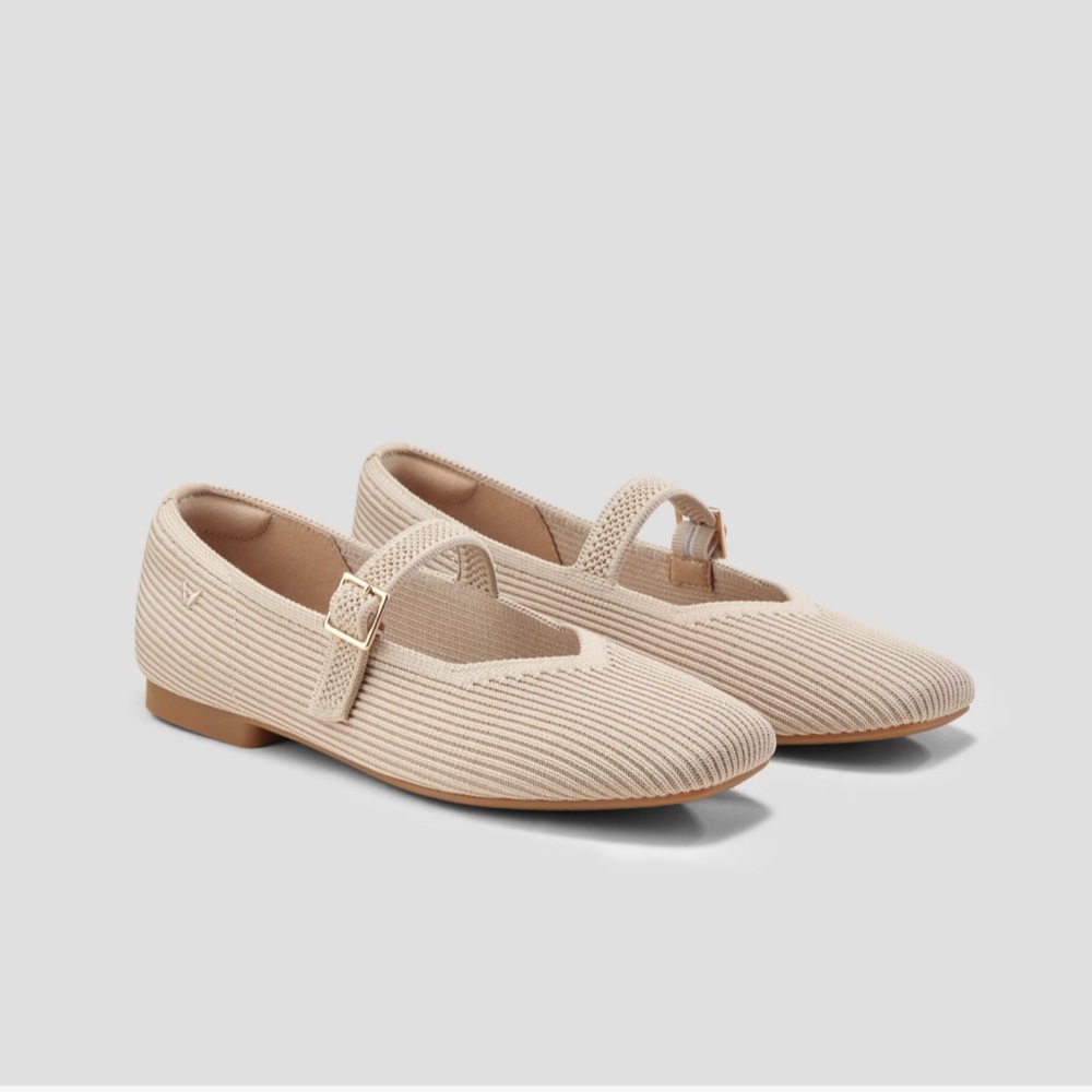 Square-Toe Mary-Jane (Margot Mary-Jane) Almond